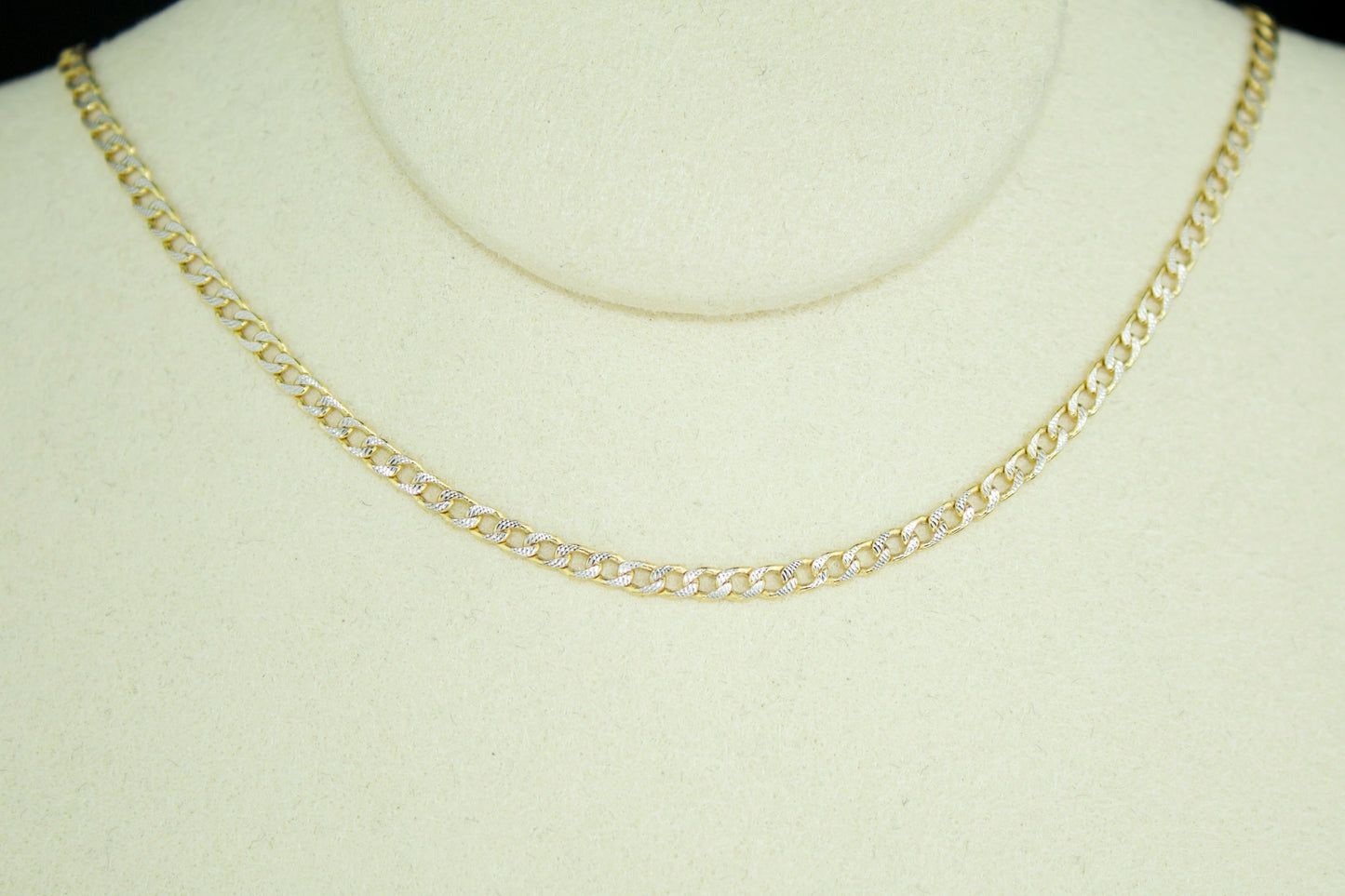 14K Two-Tone Cuban Link Chain – 2.1mm | 18”