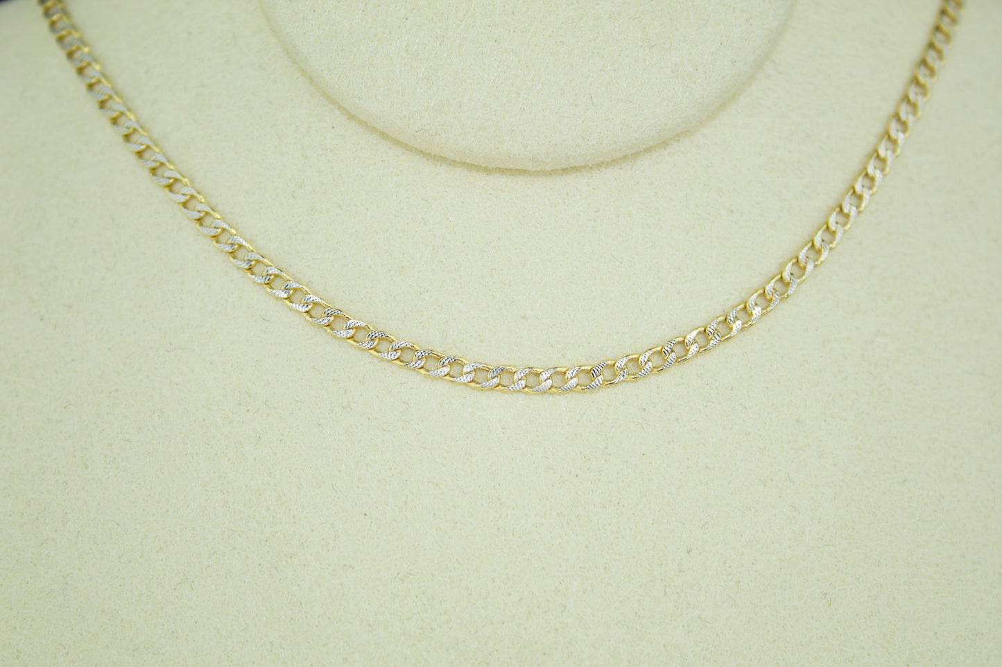 14K Two-Tone Cuban Link Chain – 2.1mm | 20”
