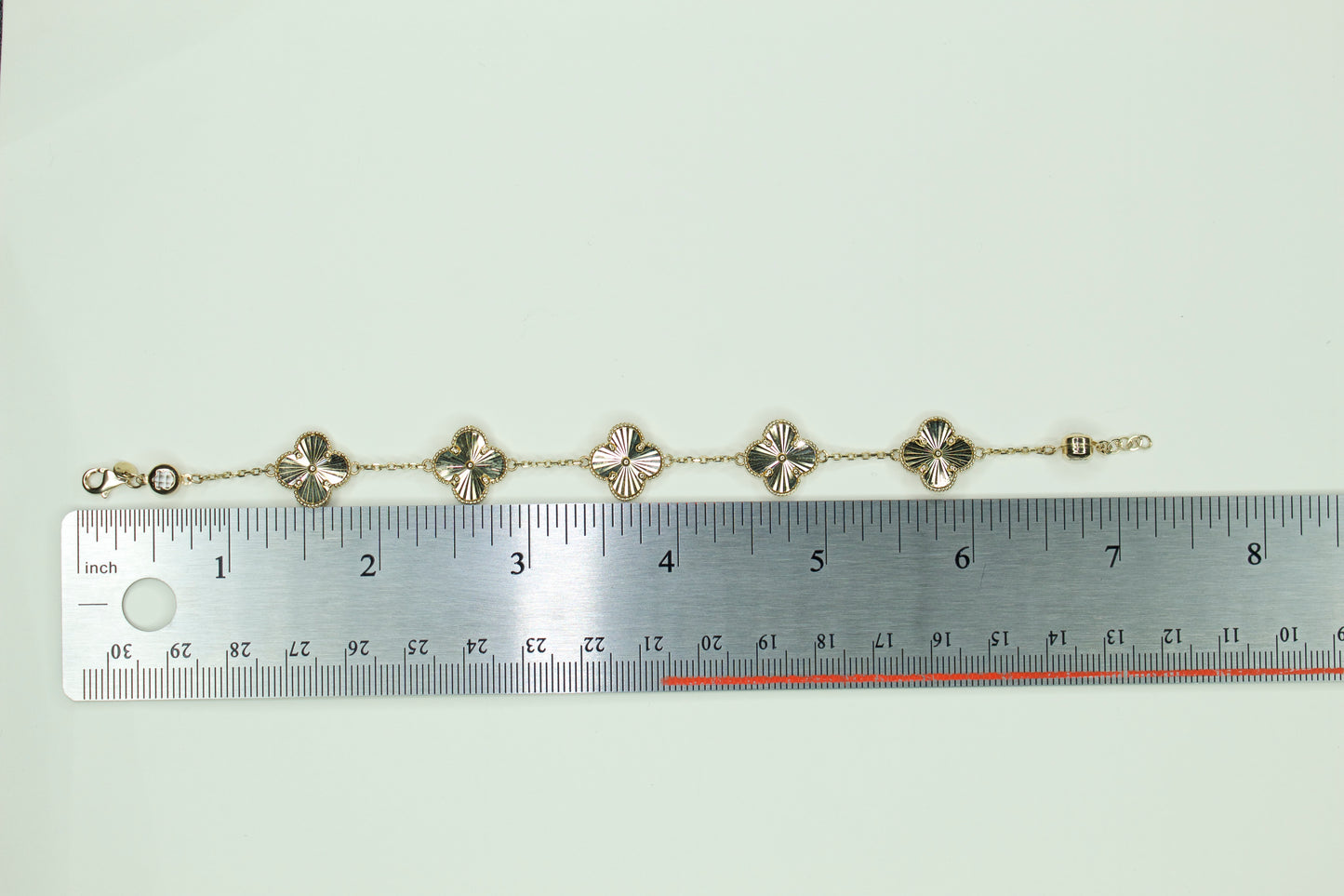 Clover Bracelet | 14K Solid | 13mm | 7.5"