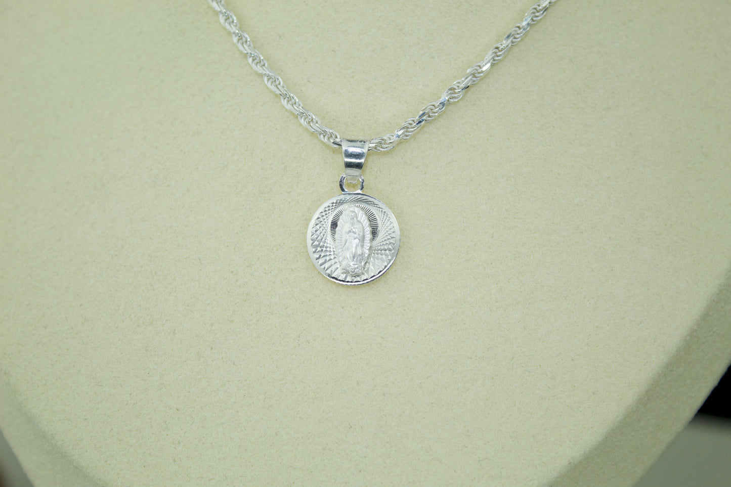 Double-Sided Saint Jude (San Judas) and Virgen Pendant .925 Sterling Silver