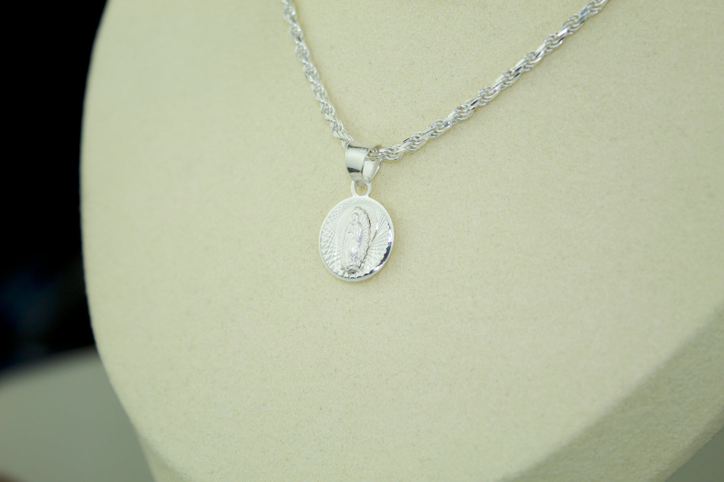 Double-Sided Saint Jude (San Judas) and Virgen Pendant .925 Sterling Silver