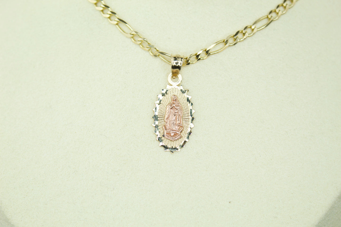 14K Handmade Virgencita Pendant – Solid Gold