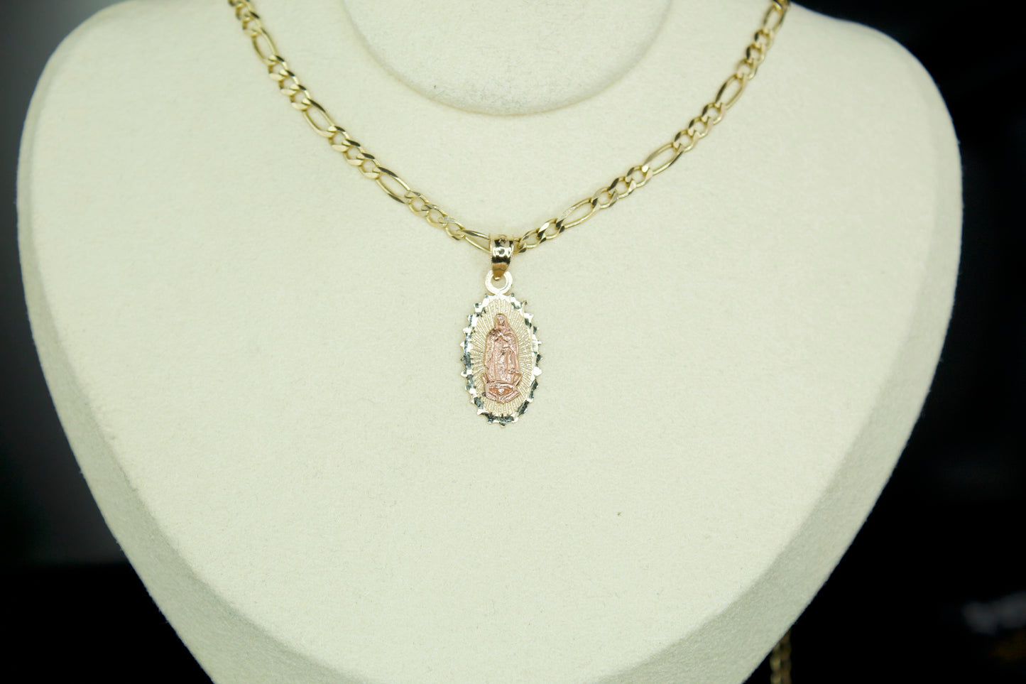 14K Handmade Virgencita Pendant – Solid Gold