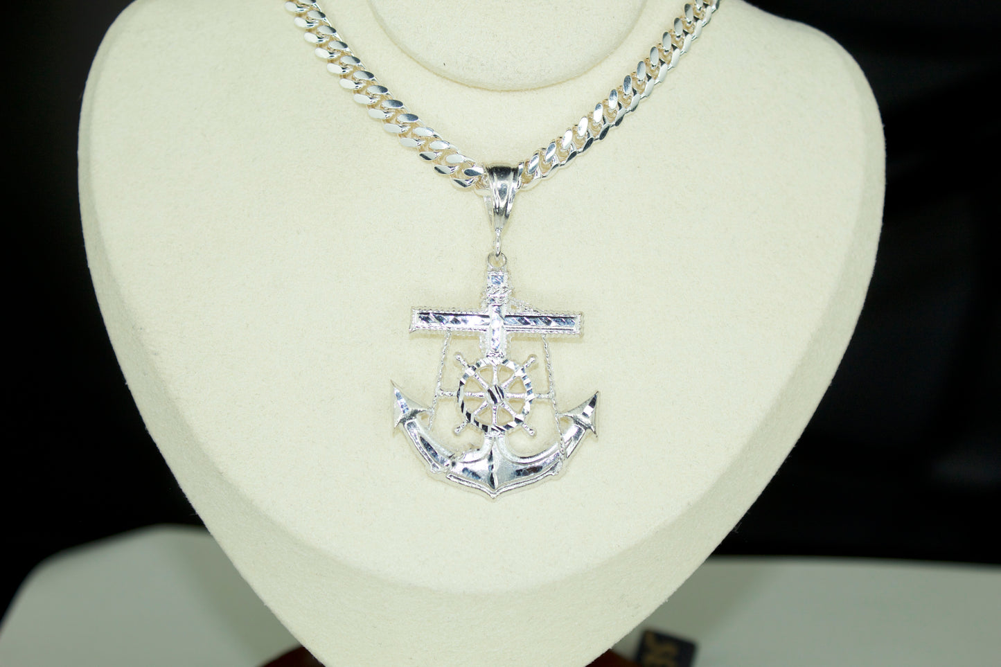 Large Anchor Cross Pendant .925 Silver