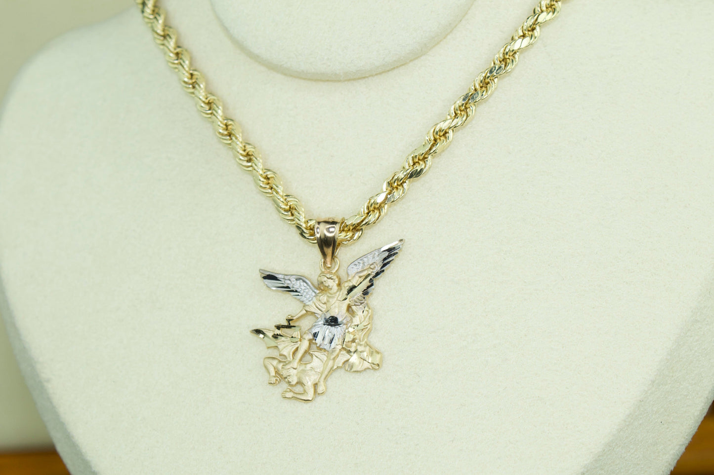 San Miguel Arcángel Pendant (Saint Michael) | 14K Two-Tone