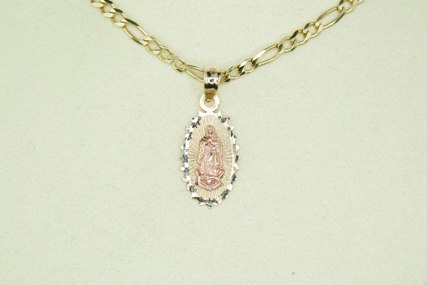 14K Handmade Virgencita Pendant – Solid Gold