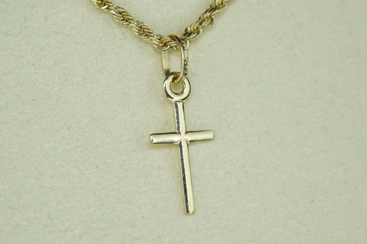 14K Dainty Yellow Gold Cross Pendant