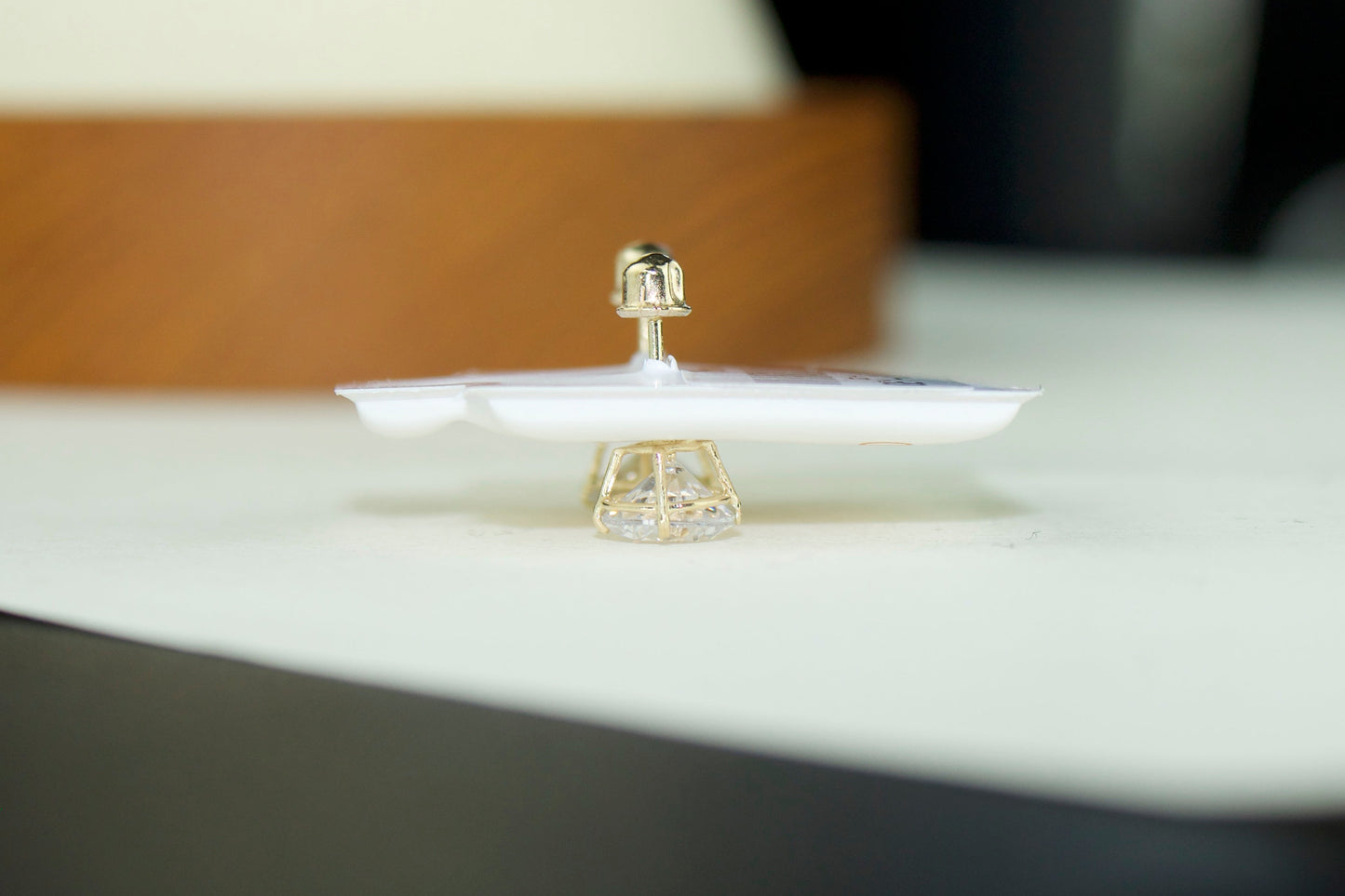 Round CZ Studs | 14K | Screw Back