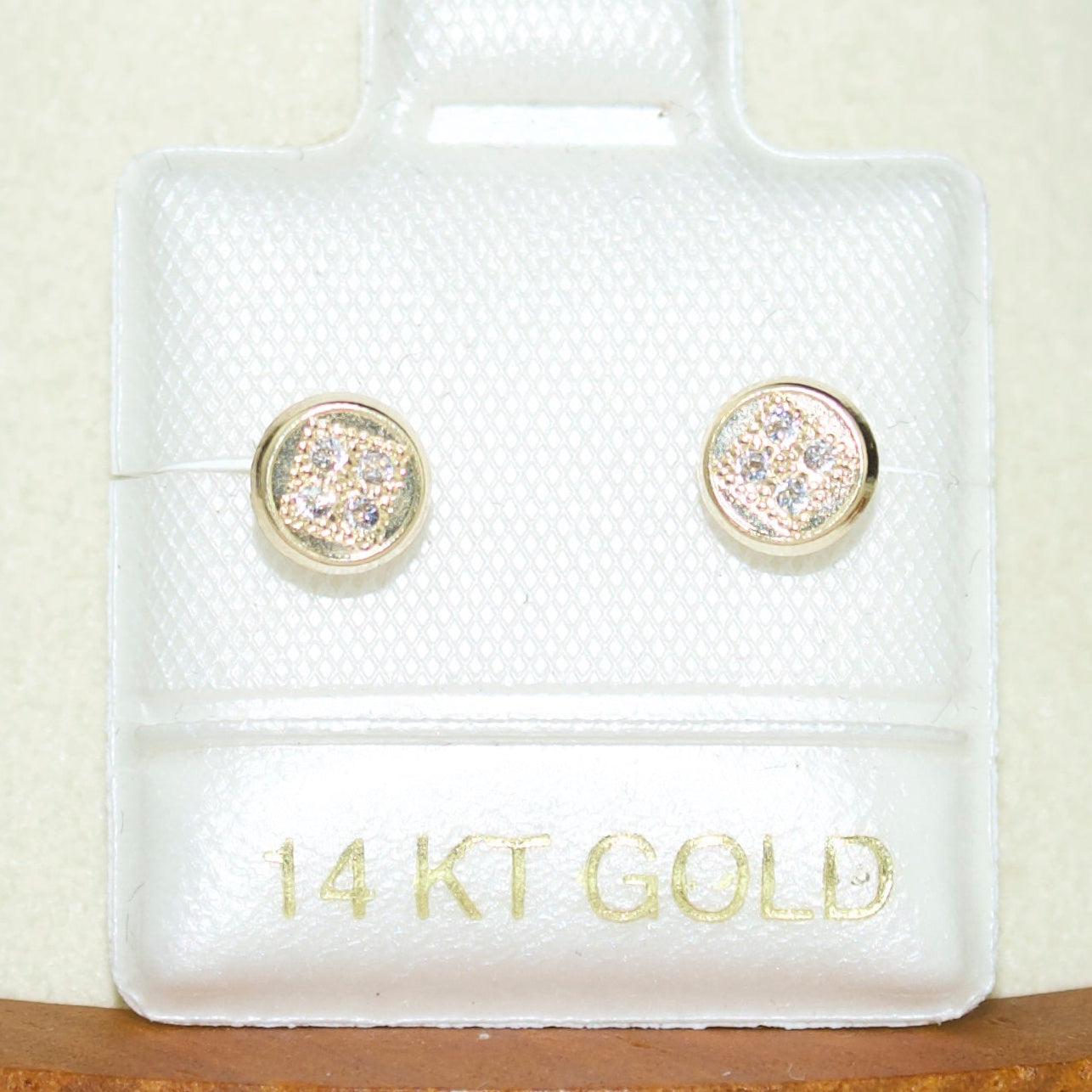 Circle CZ Studs | 14K | Screw Back