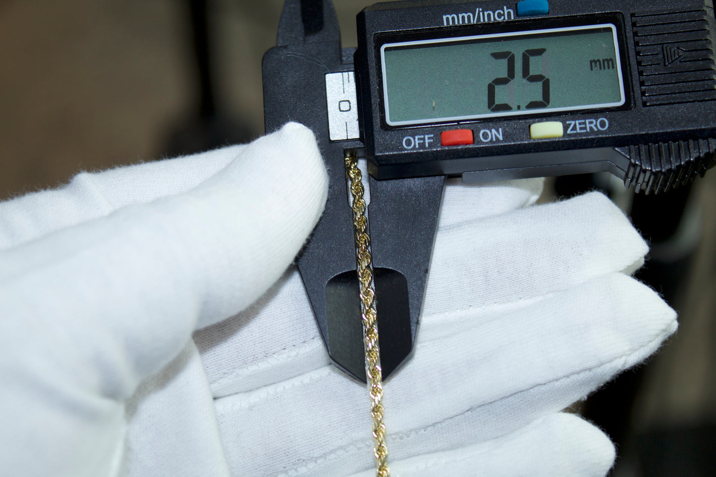 20" Diamond Cut Rope Chain | 10K | Hollow | 2.5mm