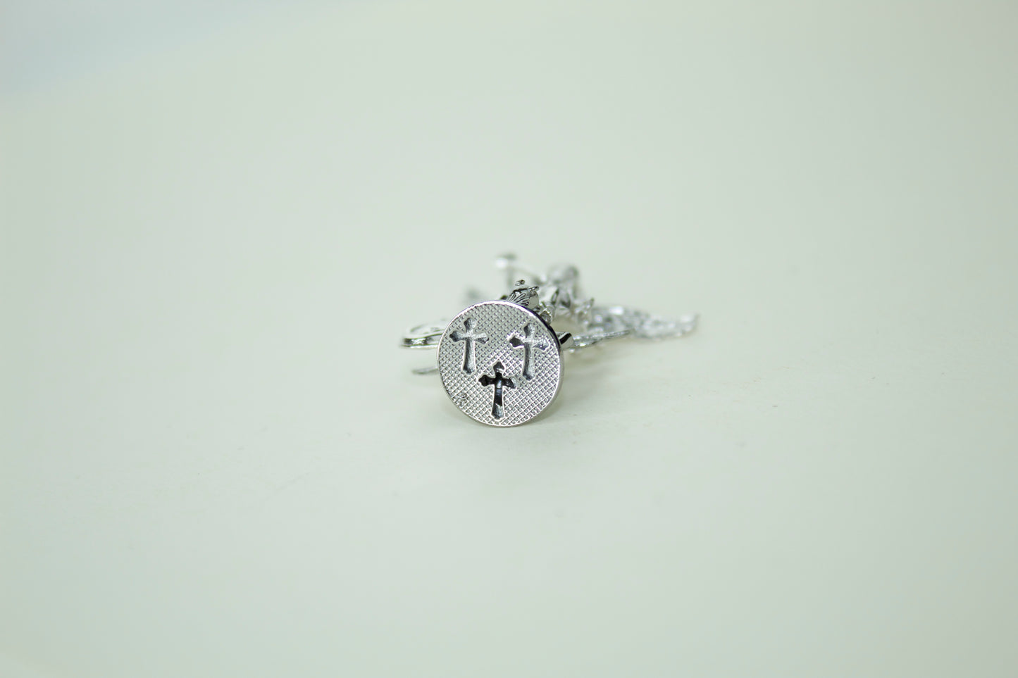 San Miguel Arcángel Pendant .925 Silver Rhodium Finish Tarnish Free