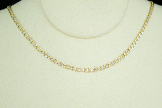 14K Two-Tone Cuban Link Chain – 2.1mm | 18”