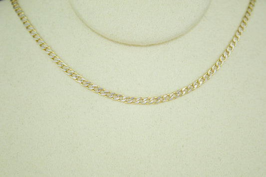 14K Two-Tone Cuban Link Chain – 2.1mm | 20”