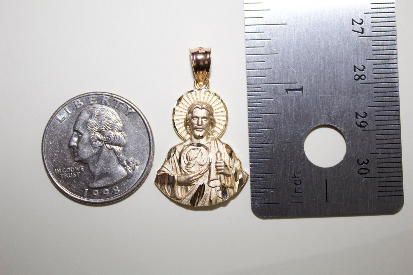 San Judas Pendant | 14K | Diamond Cut | Set Options Available