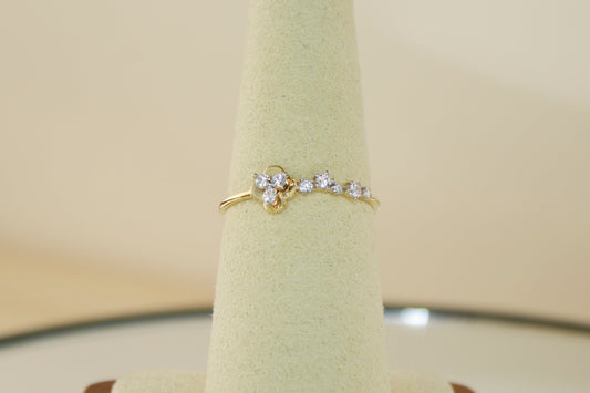 14K CZ Flower Ring | Size 7