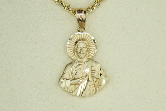 14K San Judas Pendant – Diamond Cut Radiance