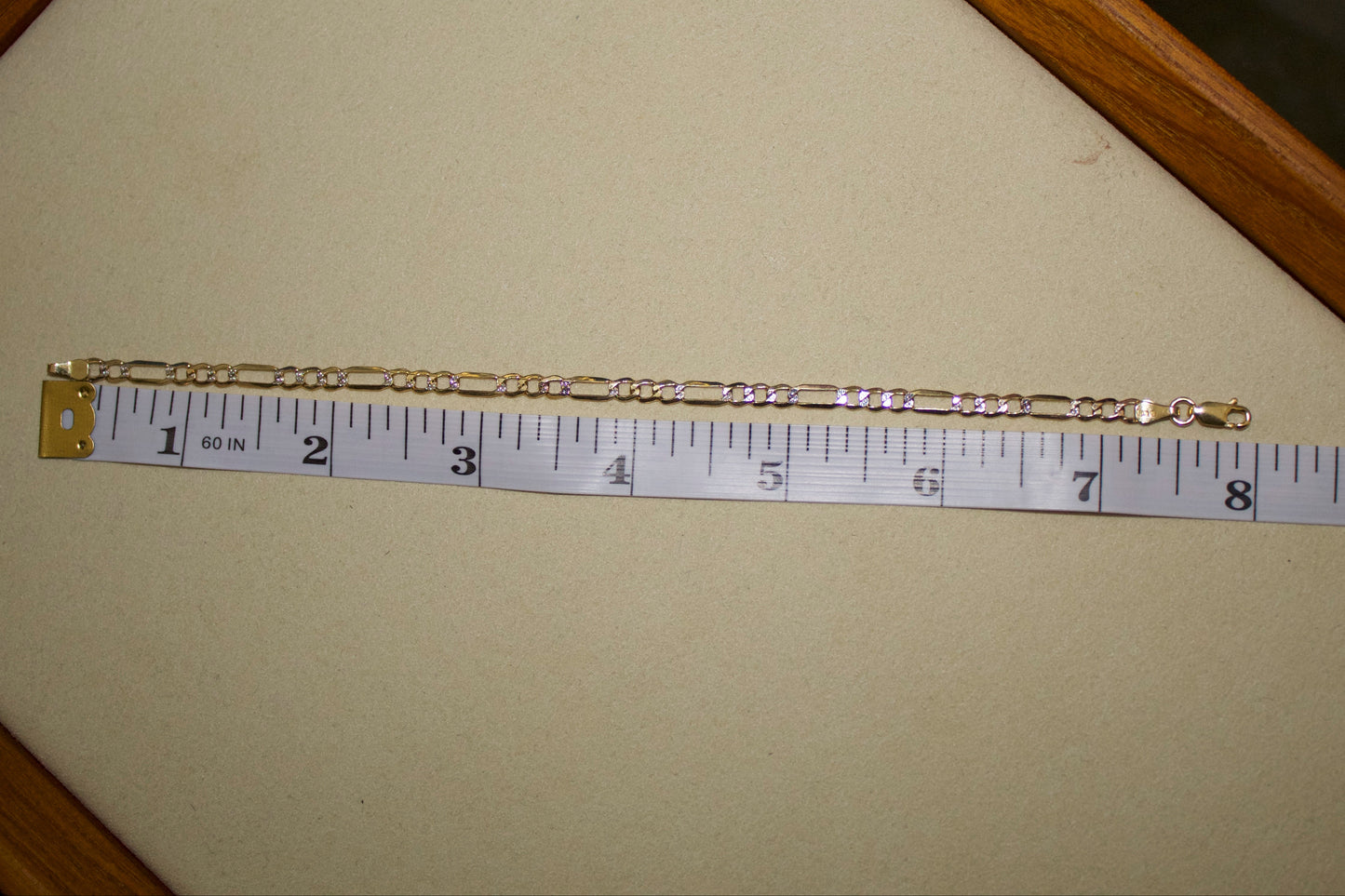 4mm Diamond Cut Figaro Bracelet | 10K | Two Tone | 8"