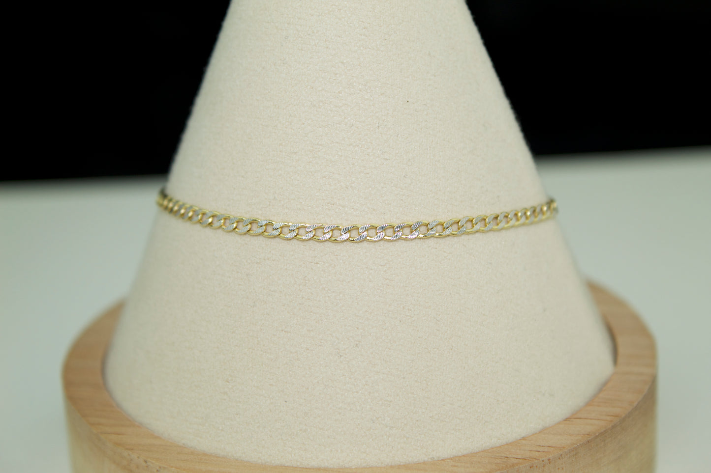 14K Two Tone Cuban Link Bracelet – 7.5" (2.2mm)