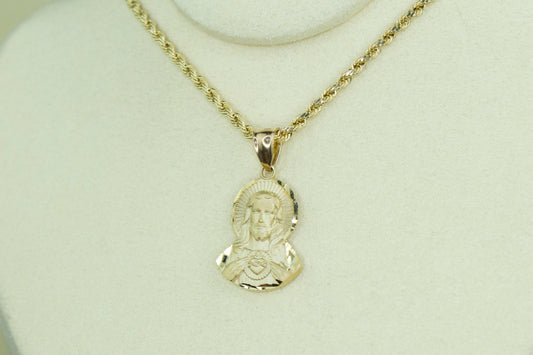 10K Sacred Heart of Jesus Pendant (Sagrado Corazón)
