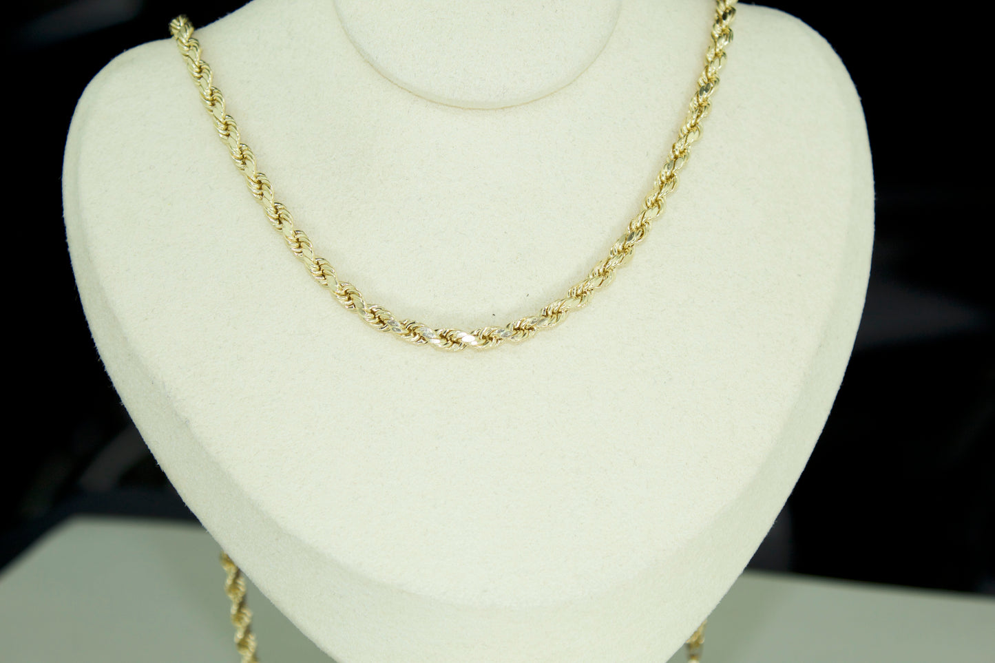 14K Diamond Cut Rope Chain | 4.1mm | Semi Hollow | 24 Inch