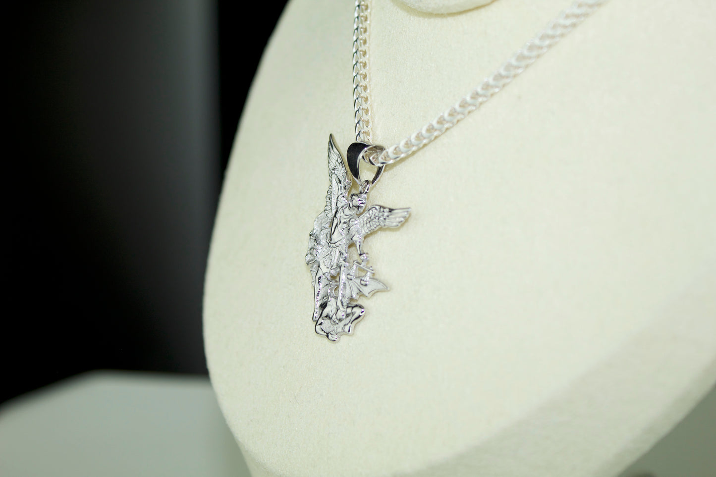 San Miguel Arcángel Pendant .925 Silver Rhodium Plated