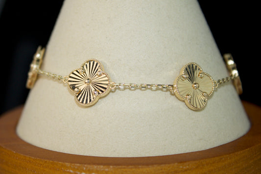 Clover Bracelet | 14K Solid | 13mm | 7.5" (9" With Extension)