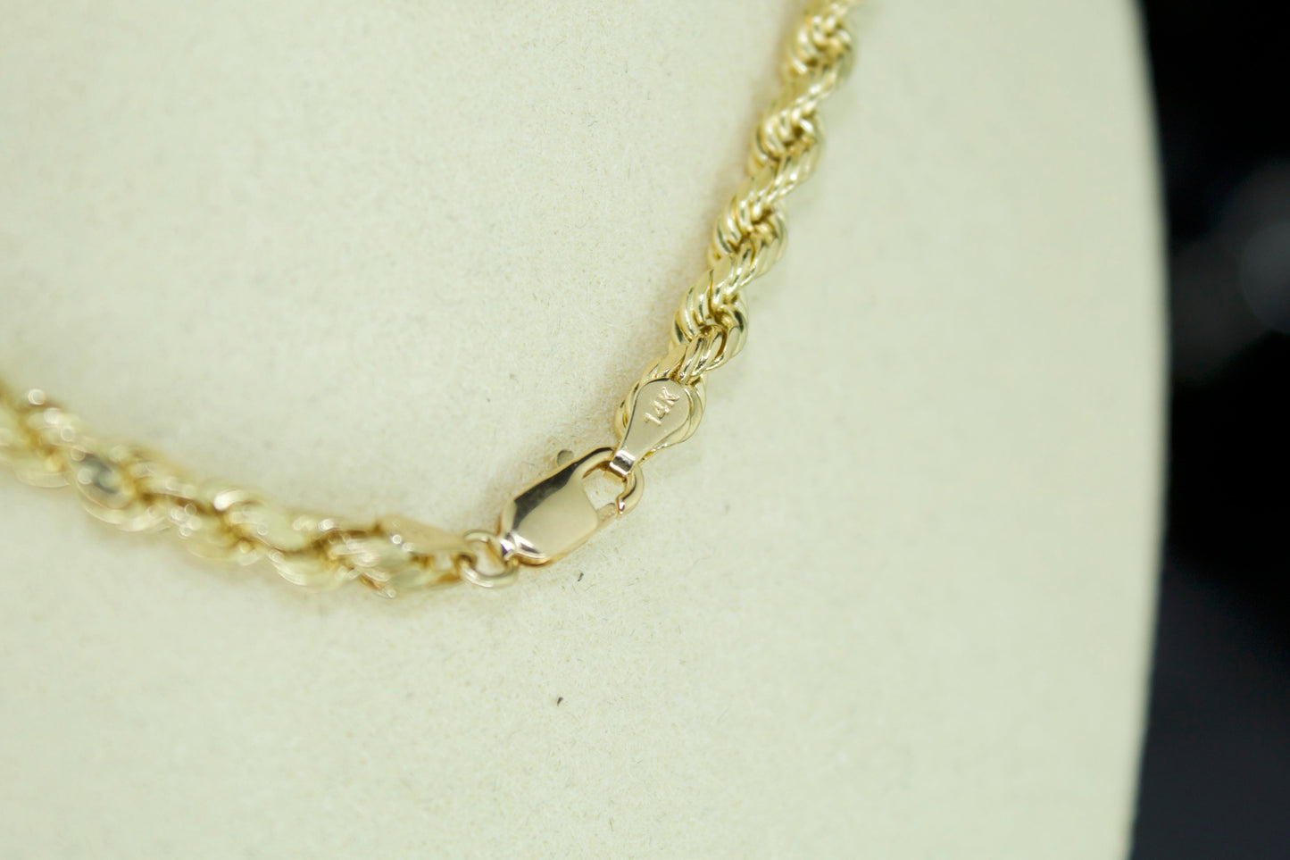 14K Diamond Cut Rope Chain | 4.1mm | Semi Hollow | 24 Inch