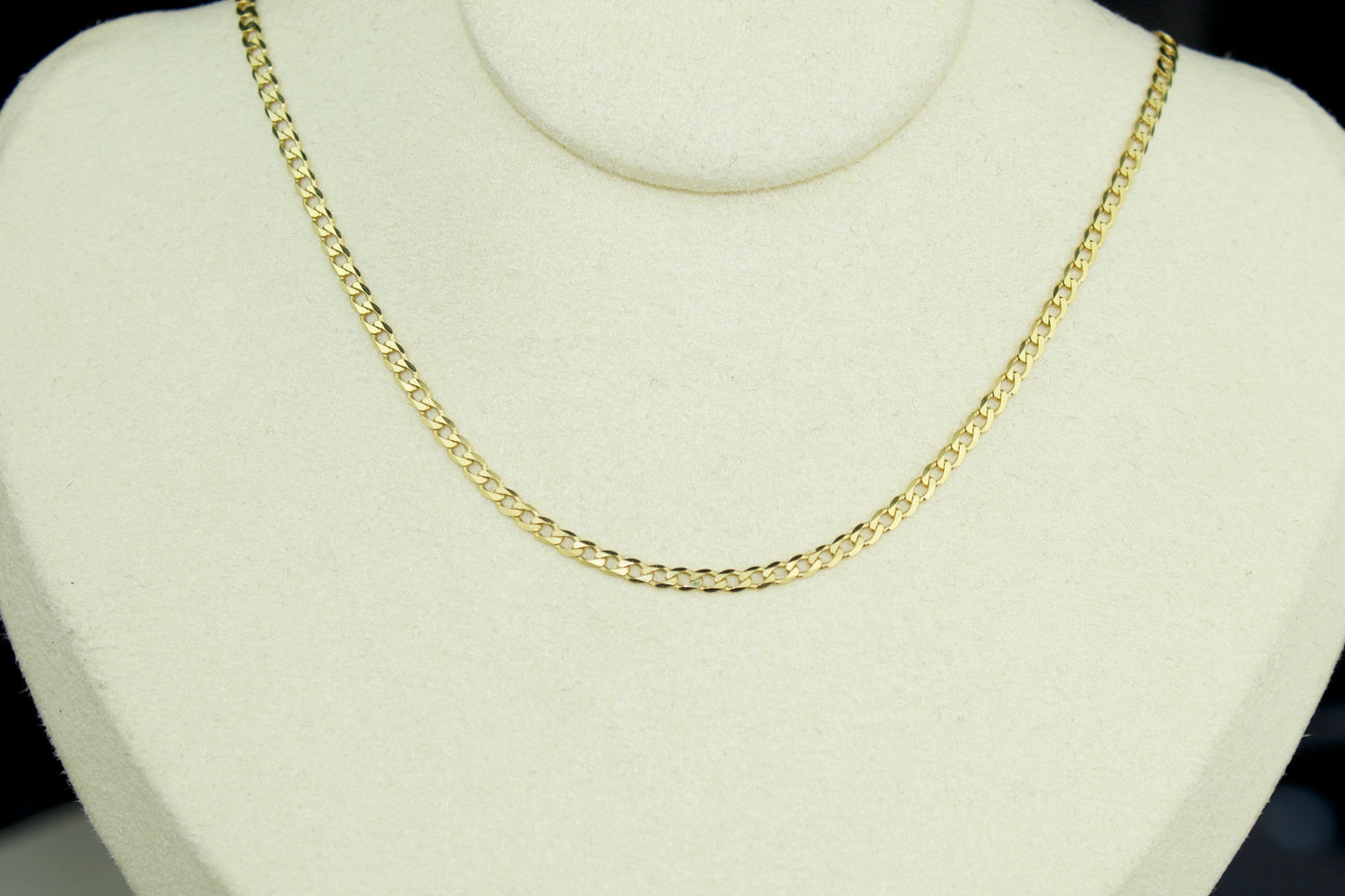 10K Cuban Curb Chain | Solid | 2mm | 18 Inch