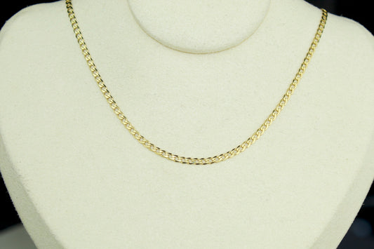 10K Cuban Curb Chain | Solid | 2mm | 18 Inch