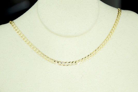 Cuban Curb Chain | 10K | Solid | 3.0mm | 18 Inch