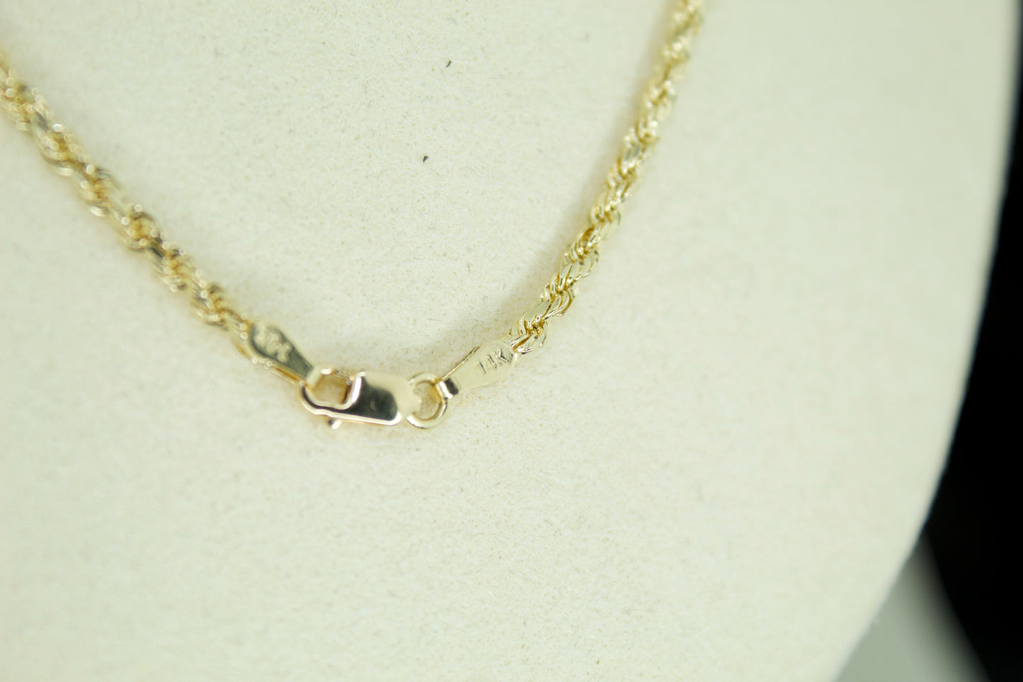 14K Hollow Diamond-Cut Rope Chain – 2.3mm | 20”