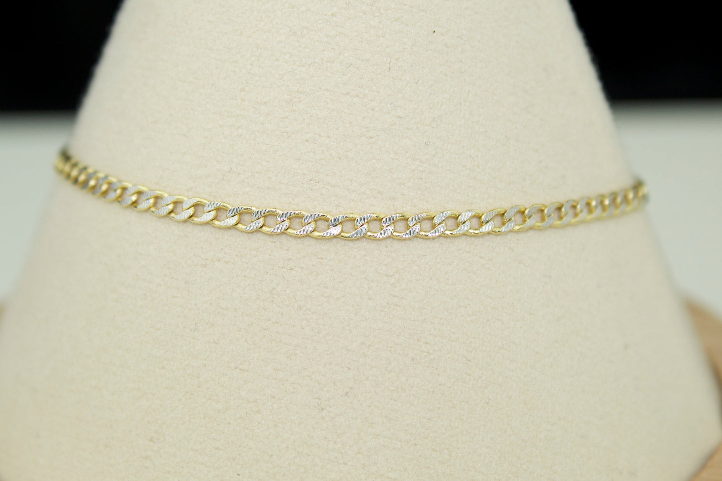 14K Two Tone Cuban Link Bracelet – 7.5" (2.2mm)