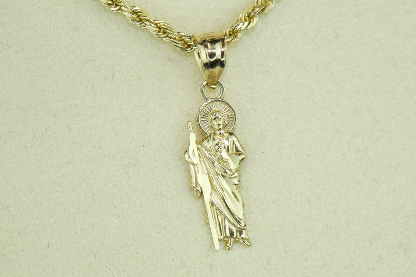 14K San Judas Dainty Gold Pendant