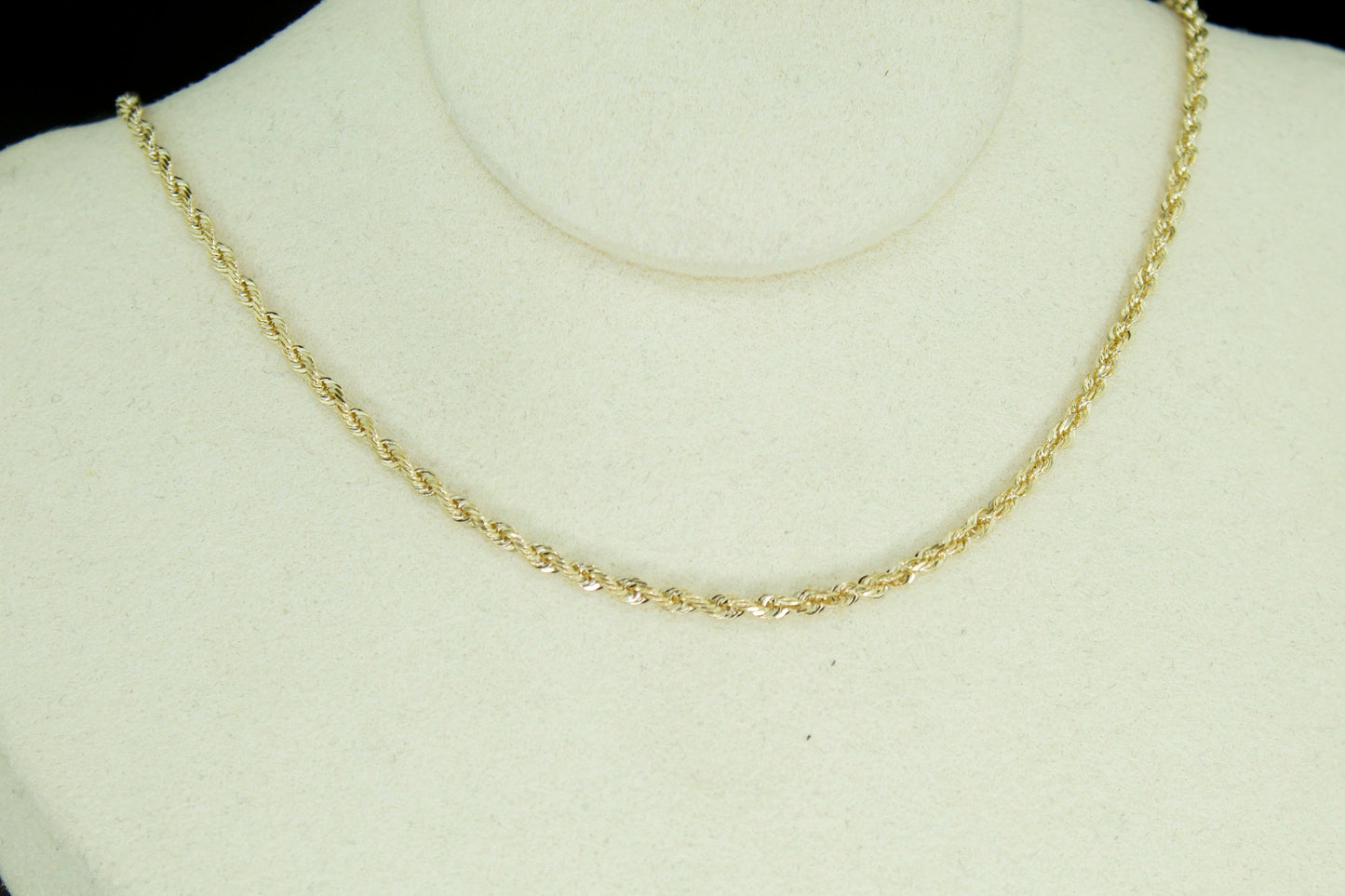 14K Solid Diamond-Cut Rope Chain – 2.1mm | 22”