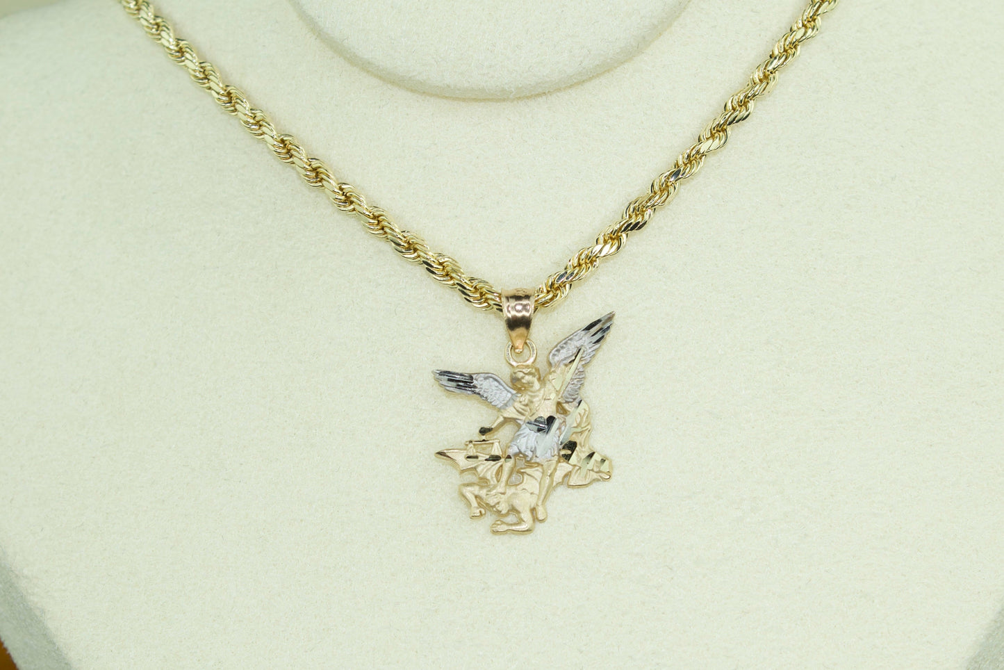 San Miguel Arcángel Pendant (Saint Michael) | 14K Two-Tone
