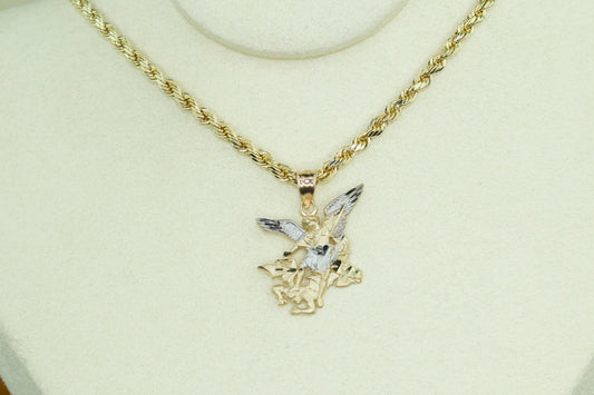 San Miguel Arcángel Pendant (Saint Michael) | 14K Two-Tone