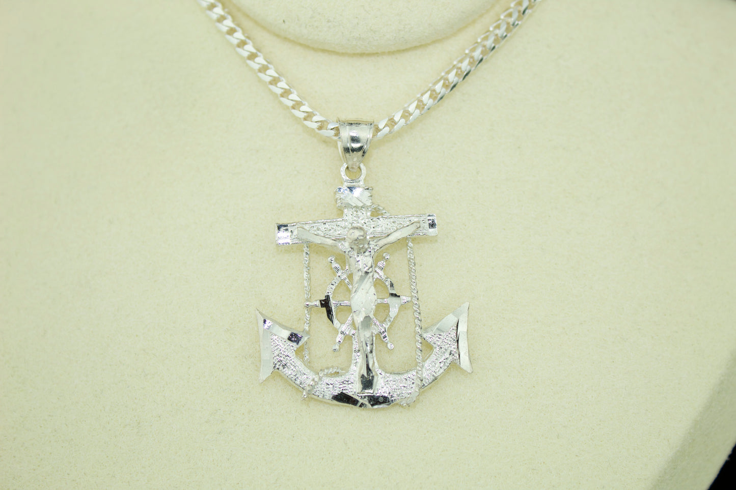 Large Anchor Cross Pendant .925 Silver