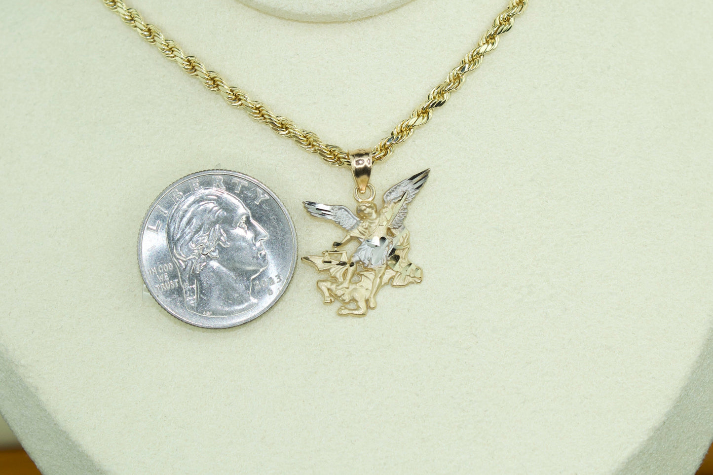San Miguel Arcángel Pendant (Saint Michael) | 14K Two-Tone