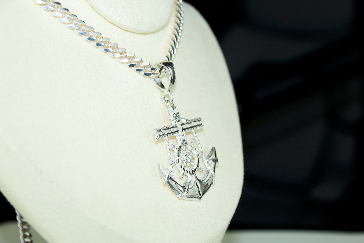 Large Anchor Cross Pendant .925 Silver