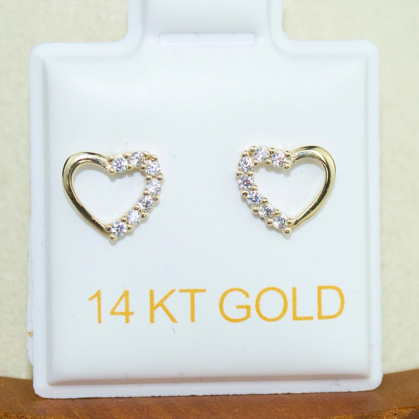 Heart Stud Earrings | 14K | Screw Back