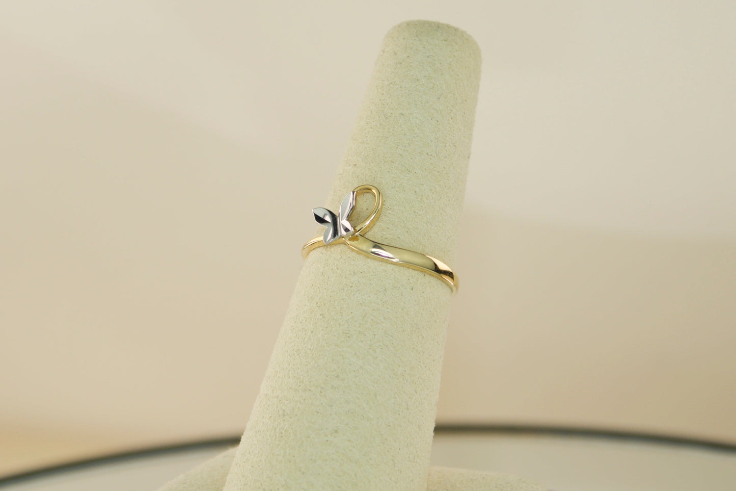 14K Two Tone Butterfly Bow Ring | Size 7