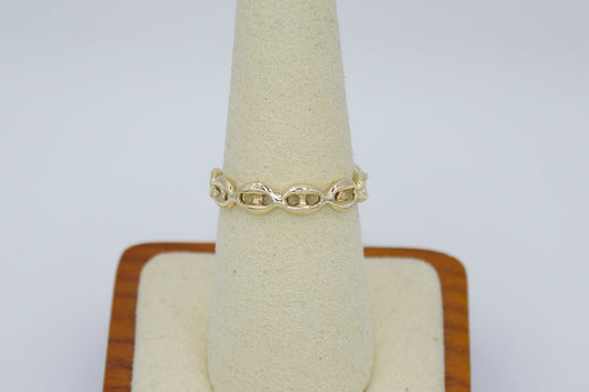 14K Elegant Link Ring | Size 7.5