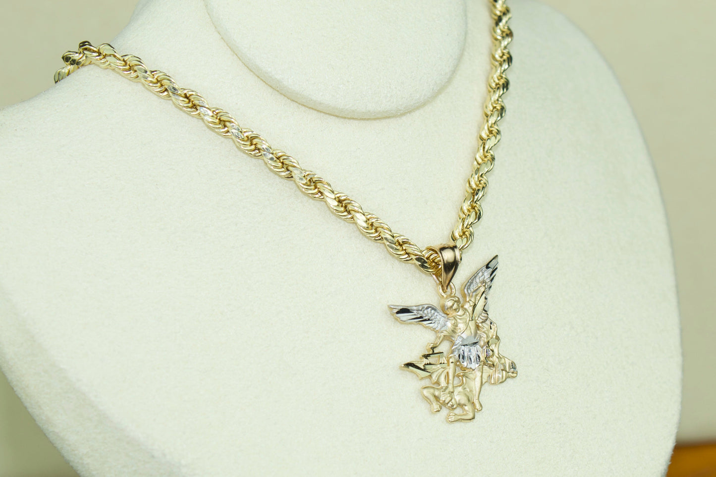 San Miguel Arcángel Pendant (Saint Michael) | 14K Two-Tone