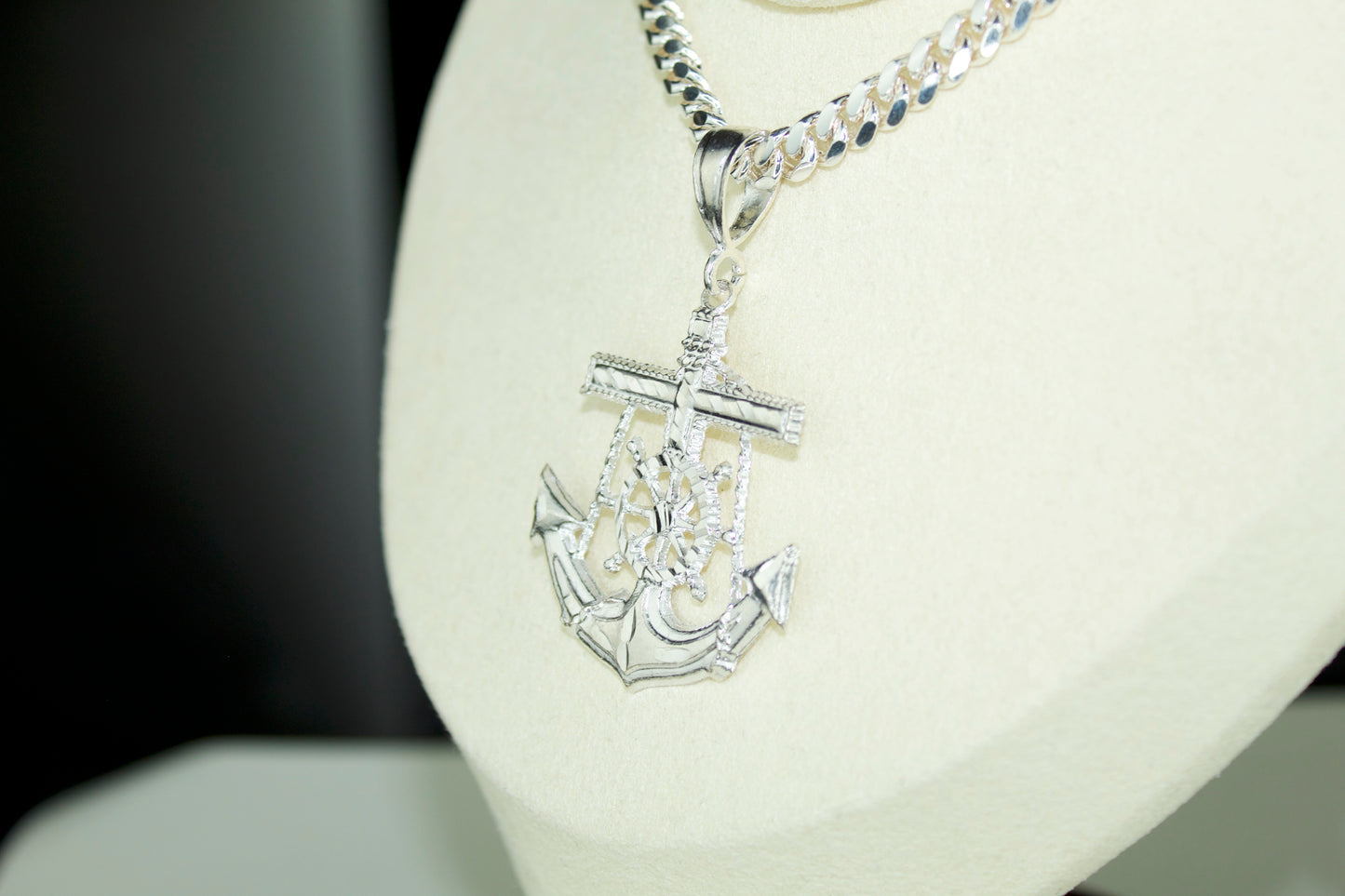Large Anchor Cross Pendant .925 Silver