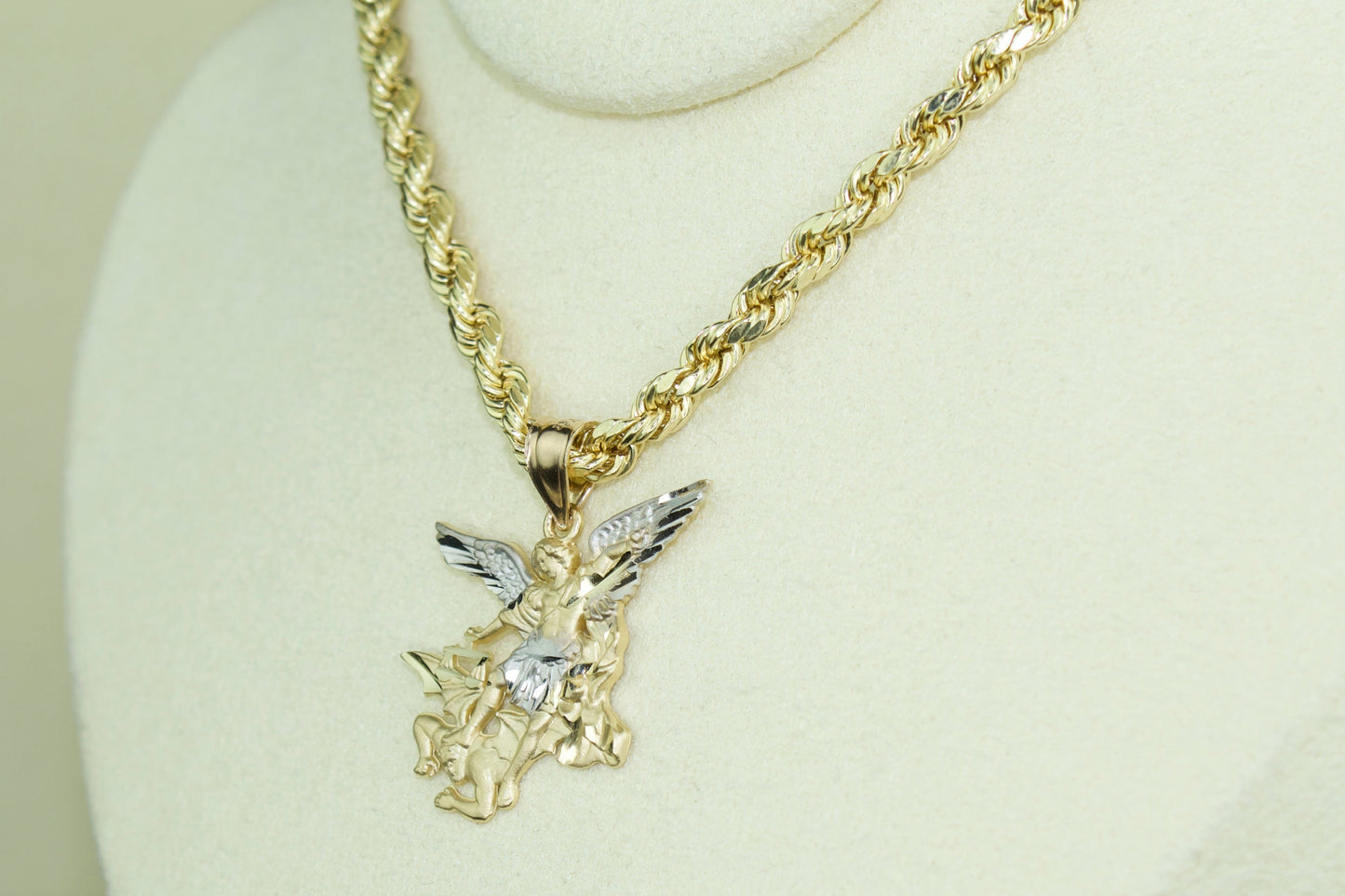 San Miguel Arcángel Pendant (Saint Michael) | 14K Two-Tone