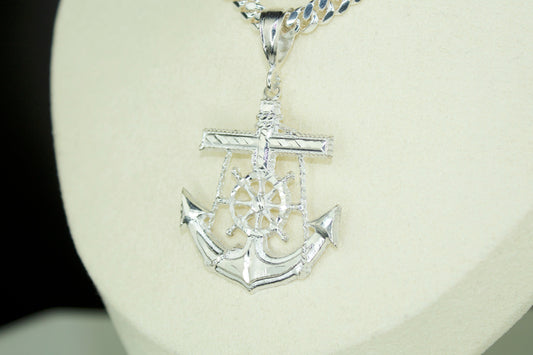 Large Anchor Cross Pendant .925 Silver