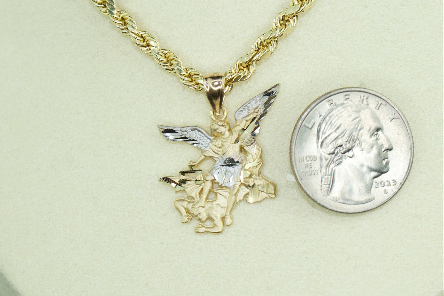 San Miguel Arcángel Pendant (Saint Michael) | 14K Two-Tone