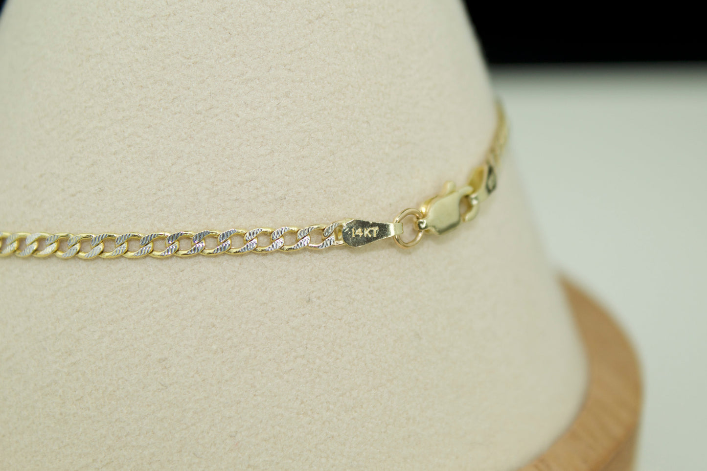 14K Two Tone Cuban Link Bracelet – 7.5" (2.2mm)