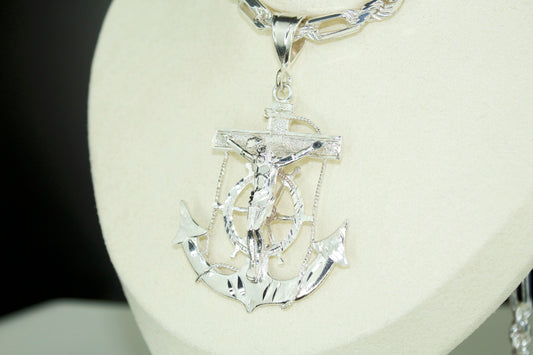 XL Anchor Cross Pendant .925 Silver