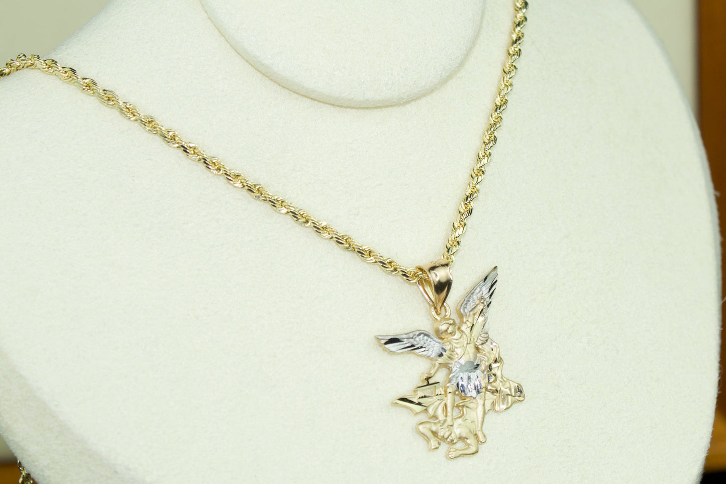San Miguel Arcángel Pendant (Saint Michael) | 14K Two-Tone